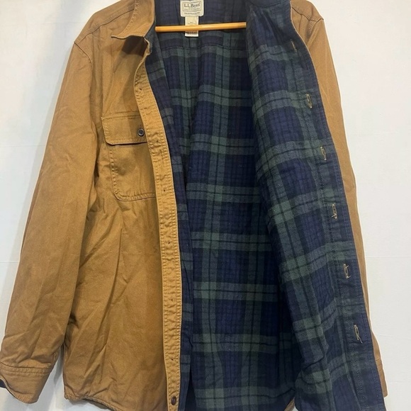 L.L. Bean Men’s Flannel-Lined Canvas Utility Jacket – Size Large - Picture 5 of 6